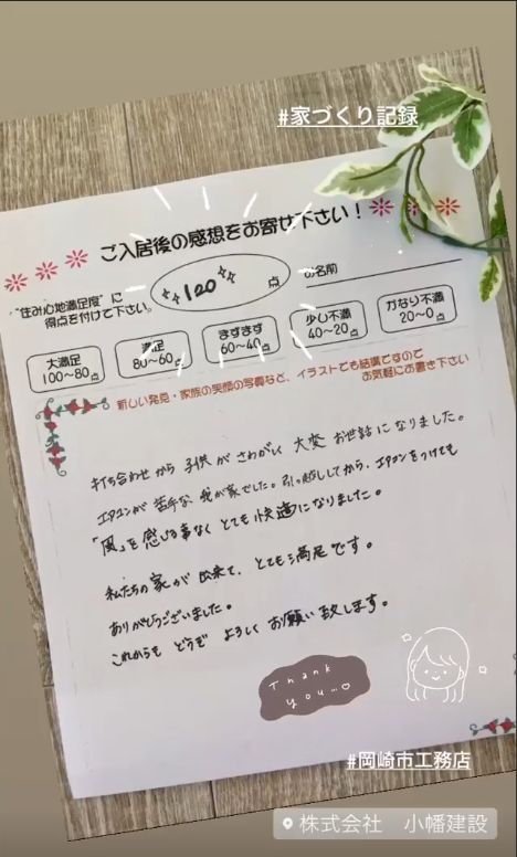 お客様からのお手紙!