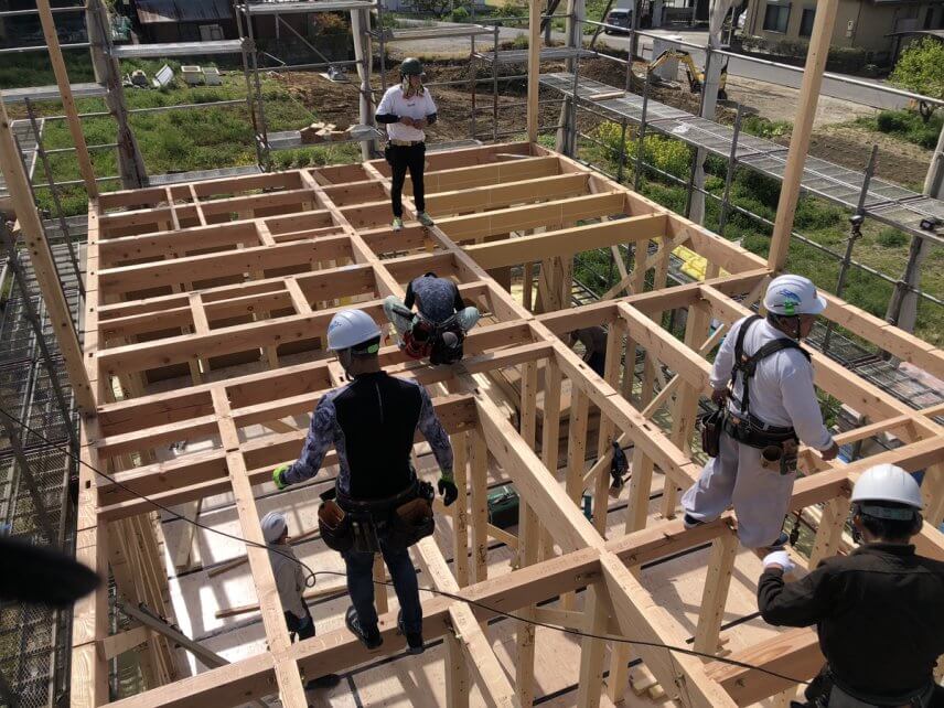 岡崎市細川町で上棟式です。無事、上棟できました！